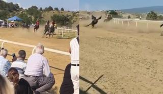 At yarışında korkun&ccedil; an! Kafa kafaya &ccedil;arpıştılar: 1 jokey yaralı 2 at &ouml;ld&uuml;