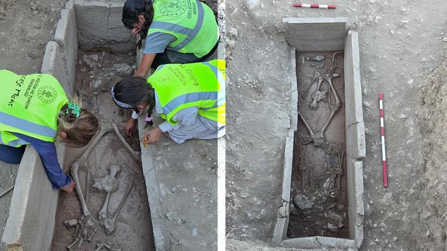 Aspendos'ta 2 bin 400 yıllık güreşçi mezarı keşfedildi