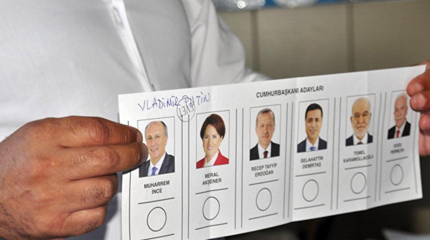 24 Haziran seçimlerinde 1 oy da Putin' e çıktı