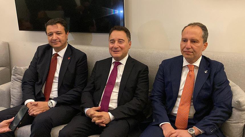 Dikkat &ccedil;eken kare! DEVA, Saadet ve Yeniden Refah parti liderleri TBMM'de bir araya geldi