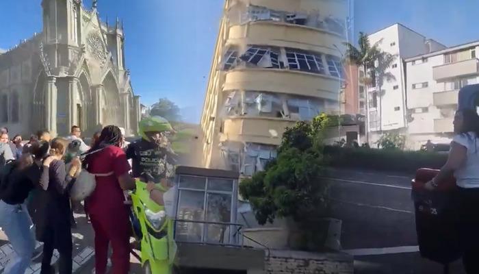 Kolombiya'da b&uuml;y&uuml;k yıkım! 7,4'l&uuml;k deprem anı b&ouml;yle g&ouml;r&uuml;nt&uuml;lendi