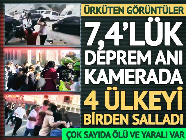 Kolombiya'da b&uuml;y&uuml;k yıkım! 7,4'l&uuml;k deprem anı b&ouml;yle g&ouml;r&uuml;nt&uuml;lendi