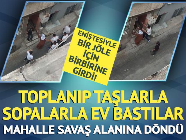Eniştesiyle j&ouml;le i&ccedil;in birbirine girdi! Mahalle savaş alanına d&ouml;nd&uuml;