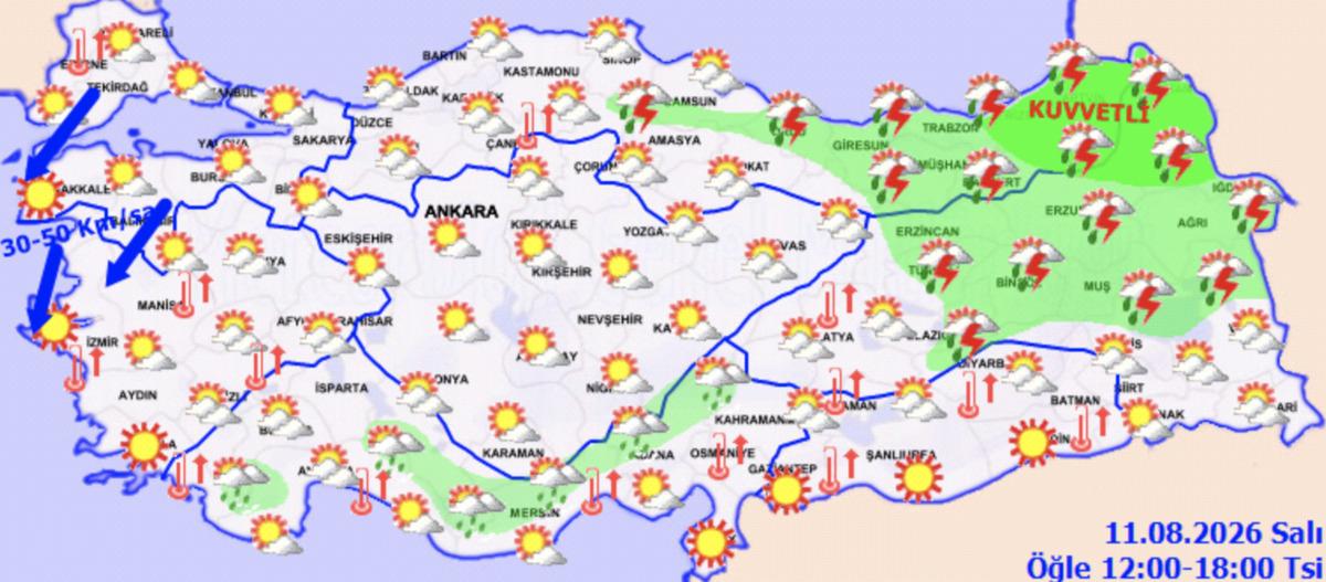 30 şehir için alarm verildi! Bir yanda sağanak, diğer yanda kavurucu sıcak! İşte etkilenecek iller 3