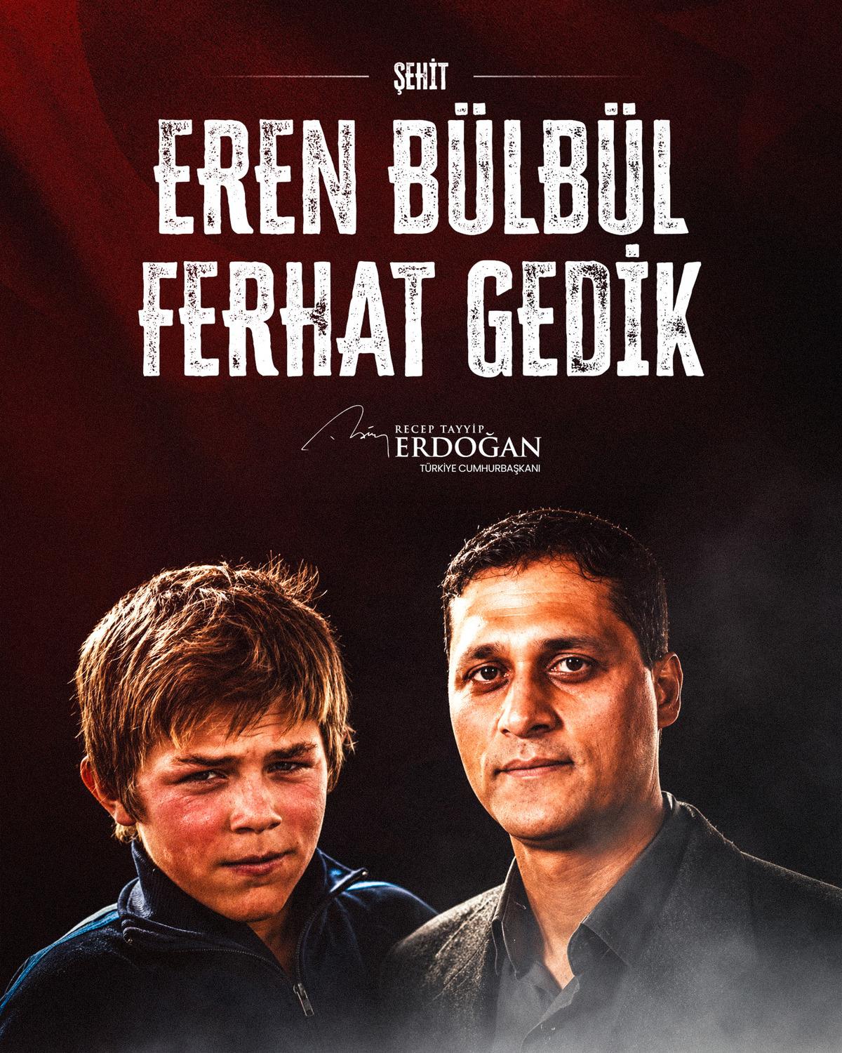 Şehadetlerinin 9. yılı: Cumhurbaşkanı Erdoğan dan Eren B&uuml;lb&uuml;l ve Ferhat Gedik mesajı 7