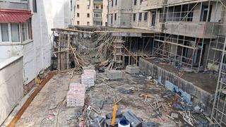 Erzurum korkutan anlar: İnşaatın tablası beton dökümünde çöktü