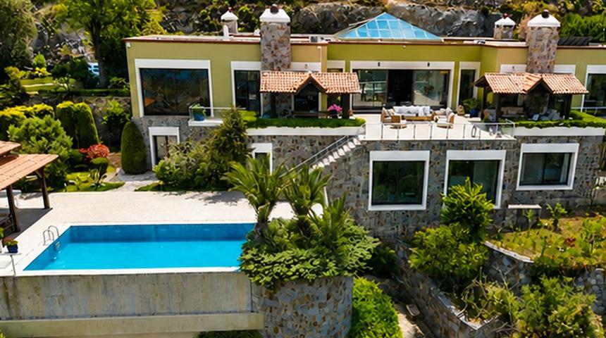 B&ouml;yle l&uuml;ks g&ouml;r&uuml;lmedi! Bodrum'daki konağın fiyatı sosyal medyayı salladı