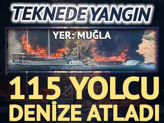 Gezi teknesinde yangın! 115 yolcu suya atladı