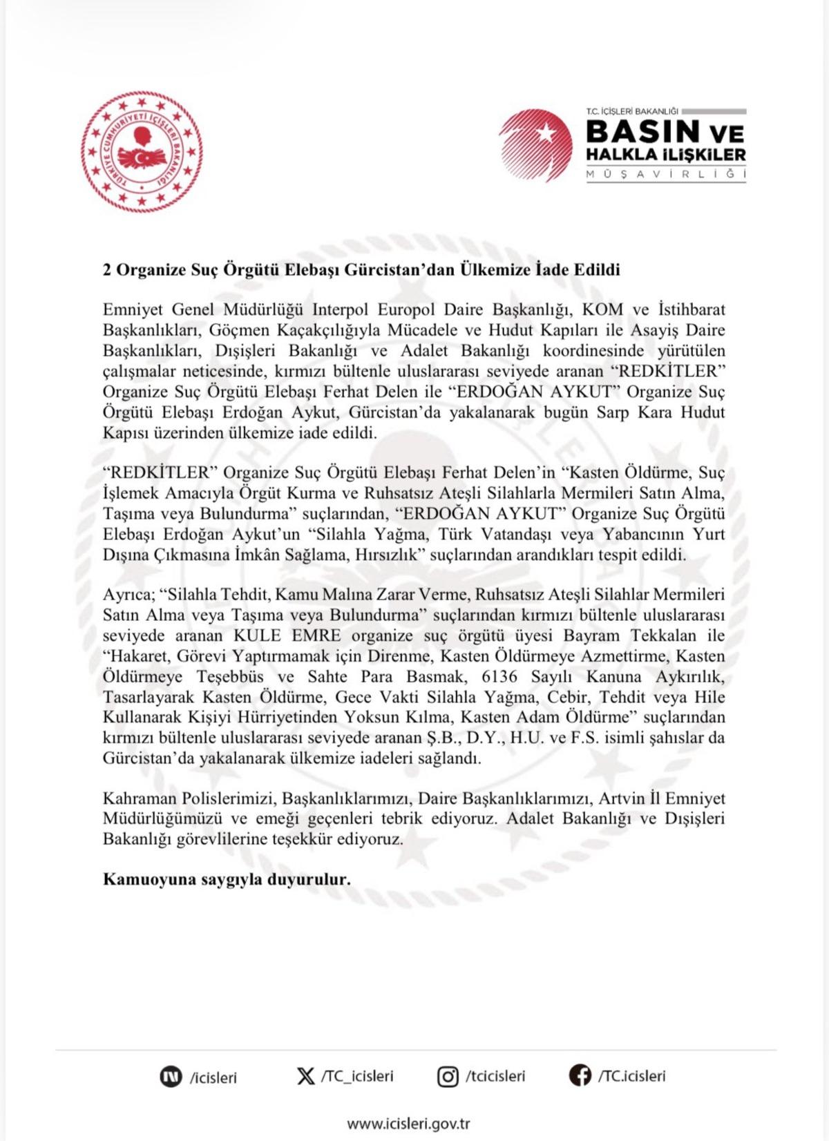 Son dakika | Redkitler lideri ve Erdoğan Aykut yakalandı! Gürcistan dan Türkiye ye iade edildiler 1