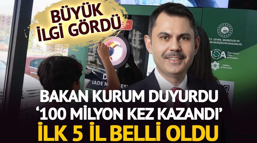 Bakan Kurum 'DOA'da tabloyu duyurdu '100 milyon kez kazandı'