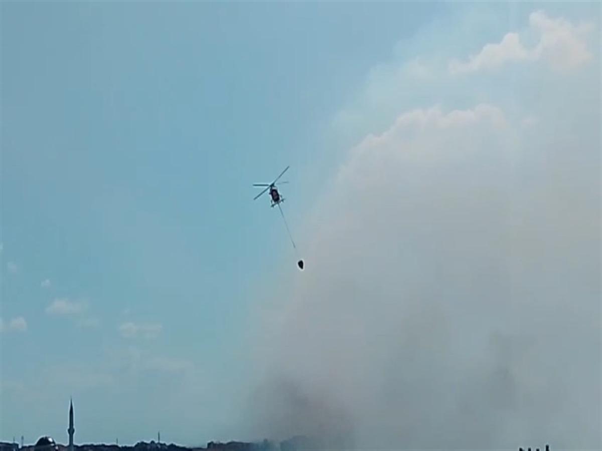 Silivri de tarlada yangın; TEM Otoyolu trafiğe kapatıldı 3
