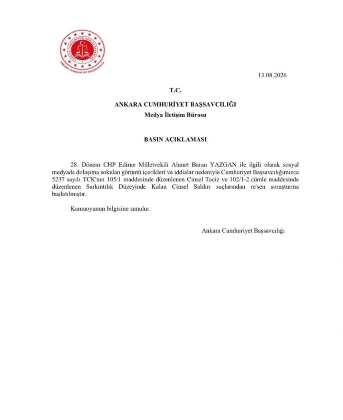 Son dakika | Cinsel taciz iddiası, darp g&ouml;r&uuml;nt&uuml;leri... CHP den Ahmet Baran Yazgan hamlesi 1