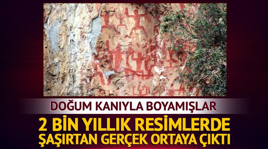 Doğum kanıyla taşları boyamışlar! 2 bin yıllık ger&ccedil;ek