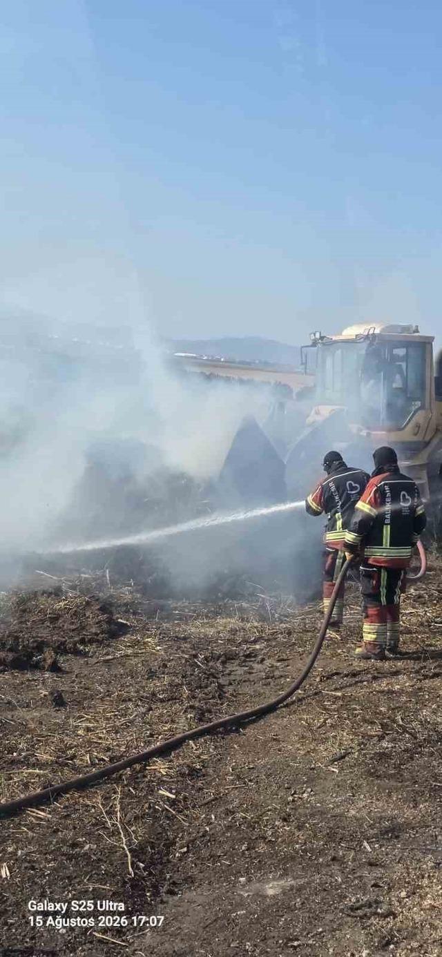 Bandırma&rsquo;da besi &ccedil;iftliği yakınında otluk alanda yangın 3