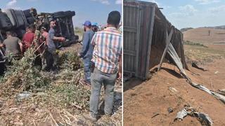 Uzunköprü'de buğday yüklü kamyon devrildi: 1 yaralı