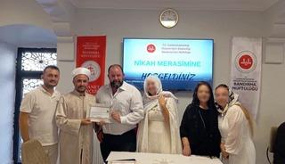 Bandırma&rsquo;da M&uuml;sl&uuml;man olan yabancı uyruklu vatandaş i&ccedil;in nikah merasimi d&uuml;zenlendi