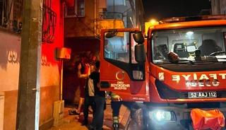 Ordu&rsquo;da park halindeki motosiklette yangın