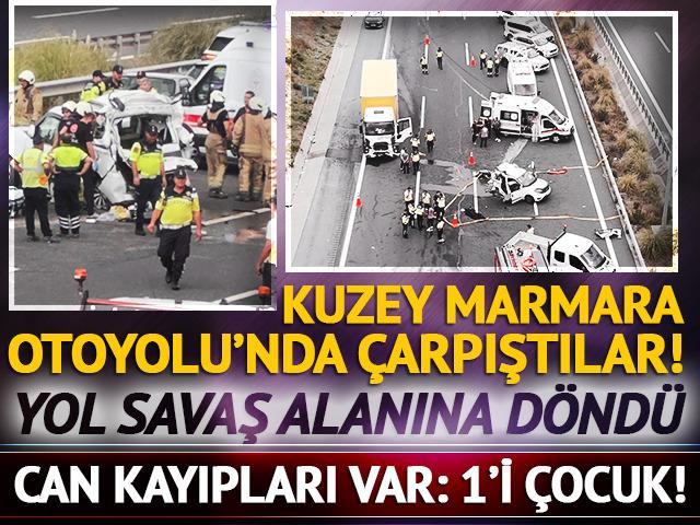 Kuzey Marmara Otoyolu'nda kaza: 1'i &ccedil;ocuk, 3 &ouml;l&uuml;