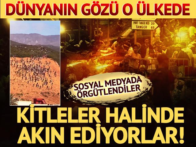 Binlerce insan sınıra doğru ilerledi! İspanya'nın Fas sınırı yine tehlikede