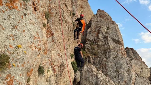 Şırnak'ta kayalıklarda mahsur kalan keçileri AFAD ekipleri kurtardı