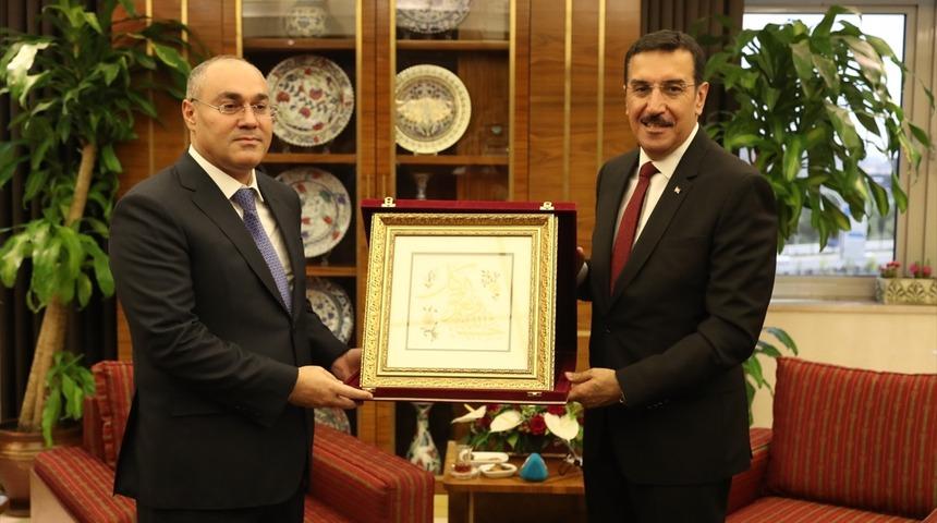 Bakan Tüfenkci, Azerbaycan Gümrük Komitesi Başkanı Mehdiyev'i kabul etti