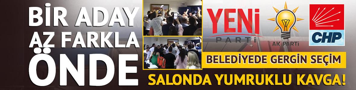 Salonda yumruklu kavga! Bir aday az farkla &ouml;nde