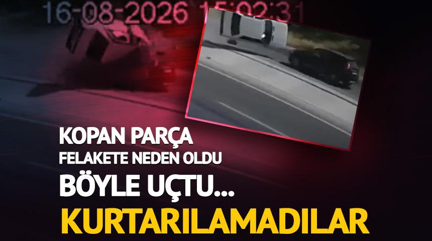 Kopan par&ccedil;a felakete sebep oldu! U&ccedil;arak karşı şeride ge&ccedil;ti