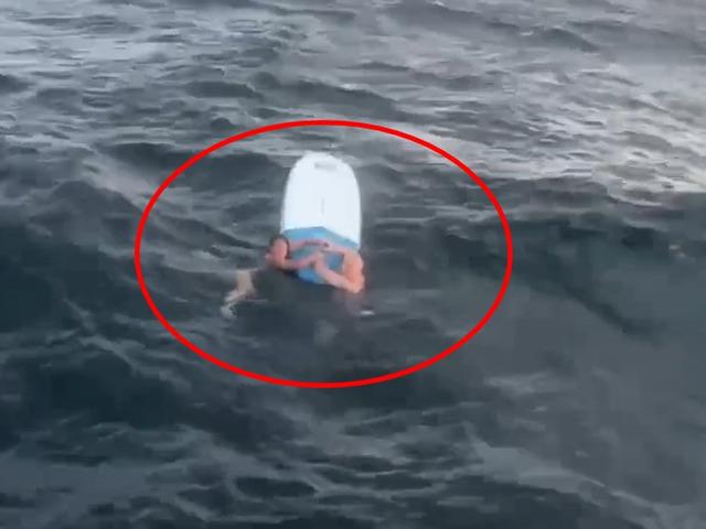 Denizde can pazarı! Baba ve kızı boardla hayata tutundu