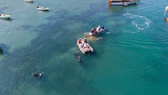 Gümbet’te deniz dibinden 310 kilogram atık çıktı 1