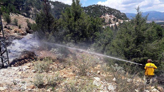 Marmaris'te 1 hektar orman kül oldu