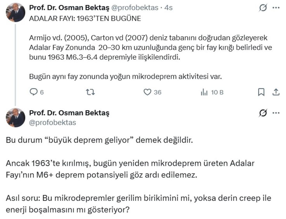 Marmara’da korkutan hareketlilik! Şener Üşümezsoy’dan “İstanbul depremi” açıklaması 1