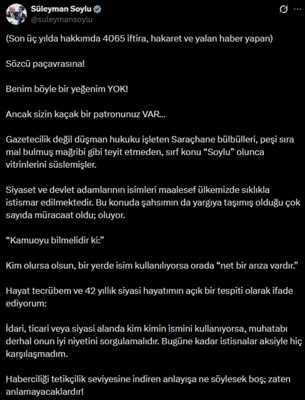 "Yeğeniyim" deyip şoförü tehdit etmişti! Süleyman Soylu dan skandal görüntülere sert açıklama 3