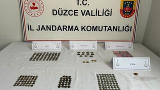 Düzce’de tarihi eser operasyonu 196 sikke ele geçirildi