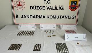 D&uuml;zce&rsquo;de tarihi eser operasyonu 196 sikke ele ge&ccedil;irildi