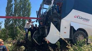 Diyarbakır’da yolcu otobüsü ağaca çıktı: 2 yaralı