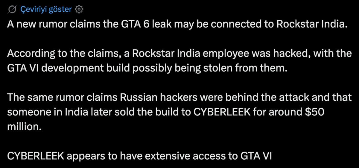 GTA 6 sızıntısında Rockstar India iddiası: Geliştirme sürümü 50 milyon dolara mı satıldı? 3