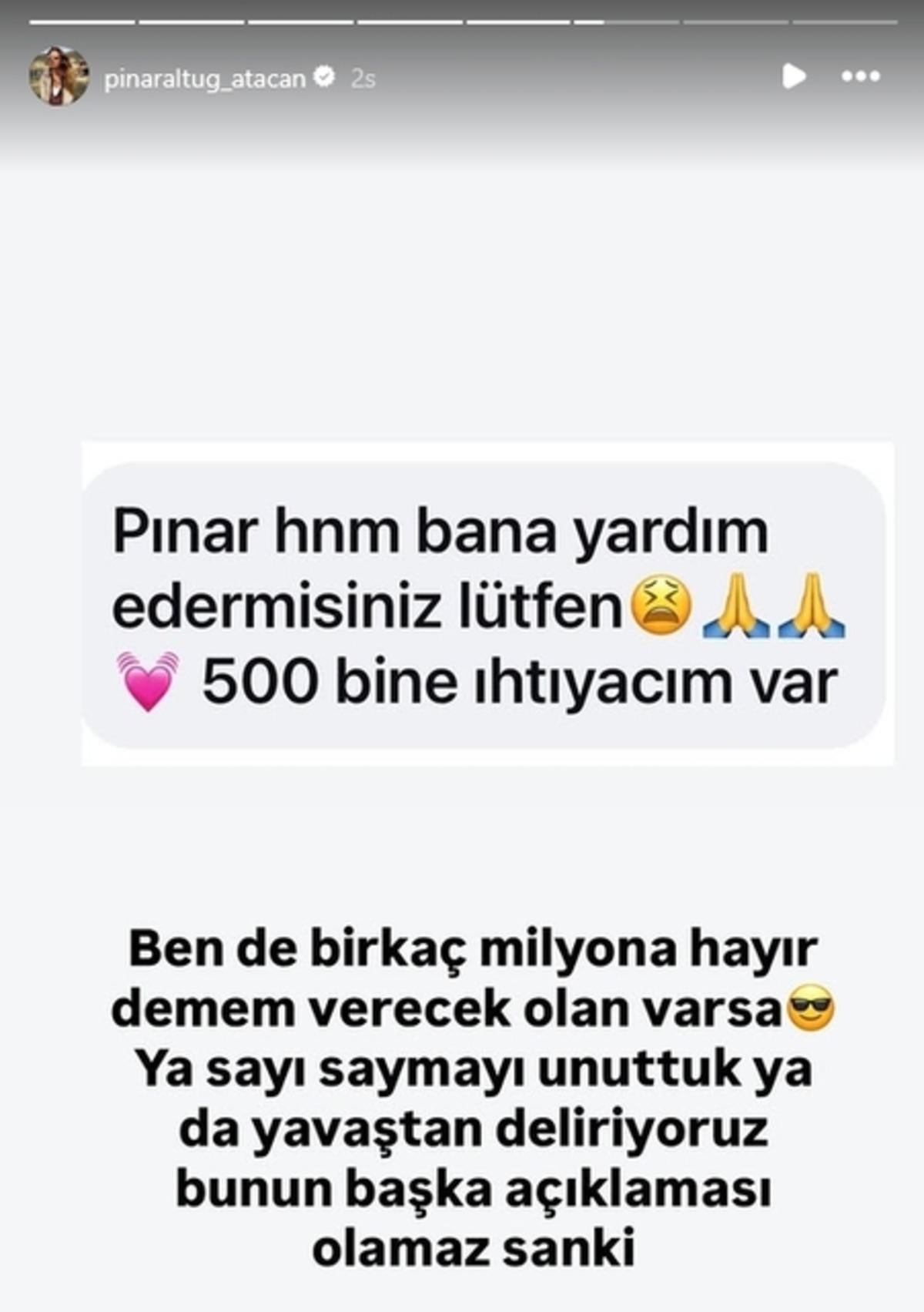Pınar Altuğ çileden çıktı! Takipçisi borç para isteyince kendini tutamadı 2