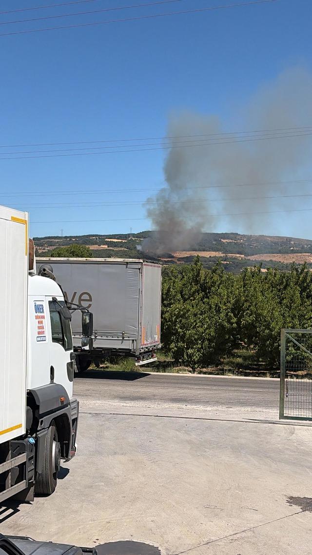 Çanakkale de tarım arazisinde yangın 2