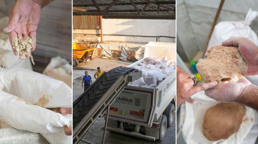 Un fabrikasında şoke eden g&ouml;r&uuml;nt&uuml;: 30 ton b&ouml;ceklenmiş bozuk un ele ge&ccedil;irildi