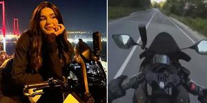 Ceyda Yakova'nın &ouml;ld&uuml;ğ&uuml; motosiklet kazası kask kamerasında