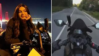 Ceyda Yakova'nın &ouml;ld&uuml;ğ&uuml; motosiklet kazası kask kamerasında