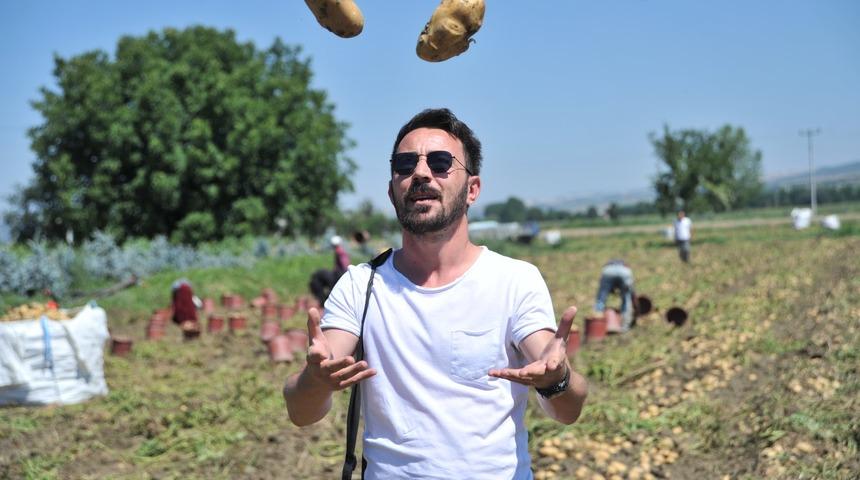 İnegöl'de hasat başladı, patates tarlada 2 lira