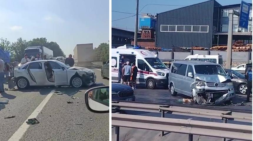 Kocaeli&rsquo;de iki ayrı noktada 8 ara&ccedil; zincirleme kazaya karıştı