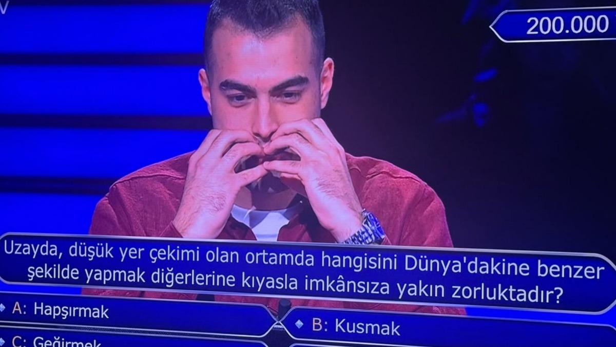 Milyoner’de 200 bin TL’lik soru gündem oldu: Hangisini uzayda yapmak zordur? İşte cevabı... - Magazin Haberleri