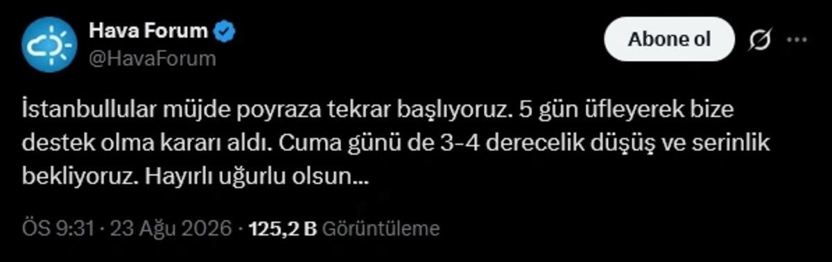 MGM yeni hafta raporunu yayımladı: Bugün başlıyor 5 gün sürecek! İstanbullulara poyraz ferahlığı 3