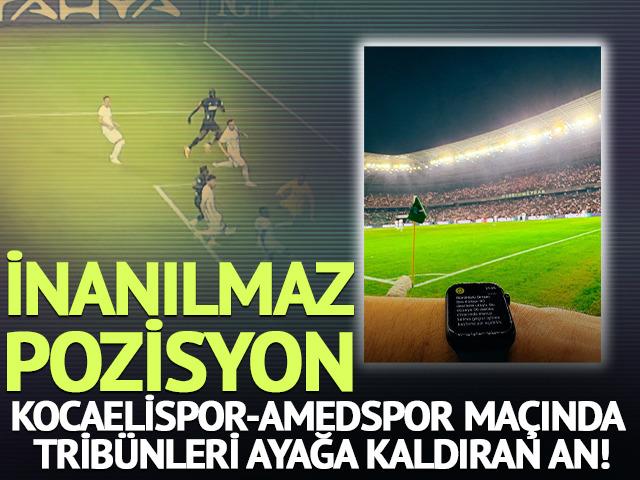Kocaelispor-Amedspor ma&ccedil;ında trib&uuml;nleri ayağa kaldıran an!