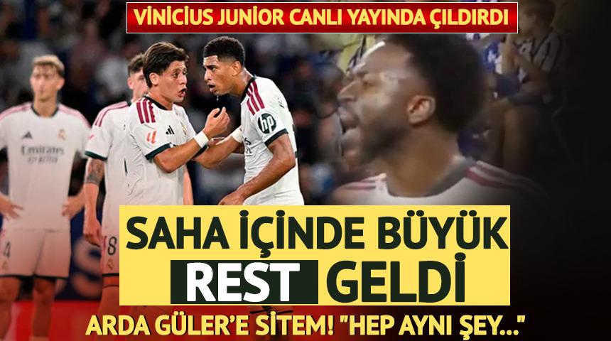 Vinicius Jr'dan Arda G&uuml;ler'e saha i&ccedil;inde b&uuml;y&uuml;k rest! "Hep aynı şey..."