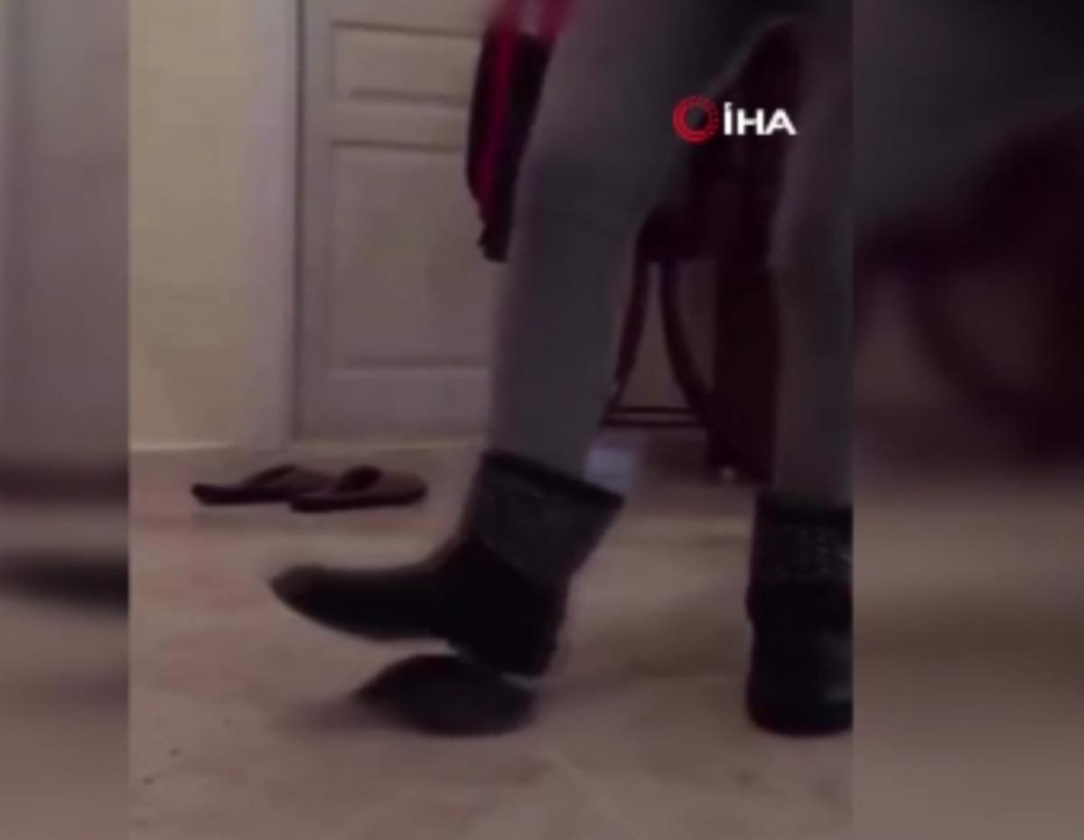Sosyal medyada infial yarattı! Kaplumbağayı ayağıyla ezdi 2