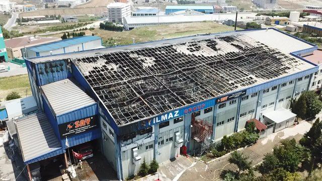 (Havadan fotoğraflarla) - Hadımköy'de yanan fabrikanın son durumu