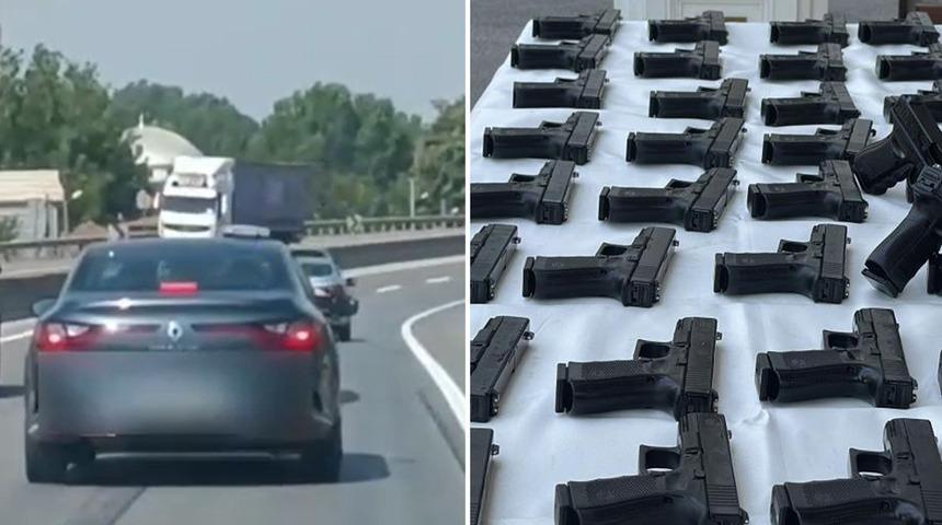Nefes kesen kovalamaca! İstanbul ve Kocaeli&rsquo;ne silah sevkiyatı yapacaktı, Sakarya&rsquo;da 100 tabancayla yakalandı
